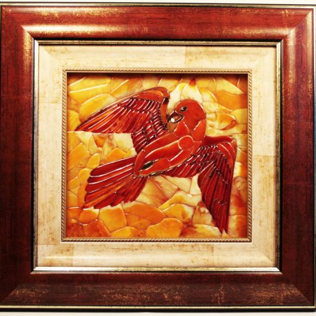 Мозаика из янтаря птица