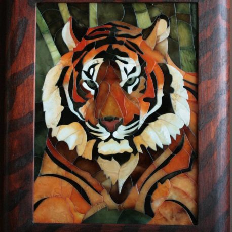 Мозаика из янтаря  Тигр